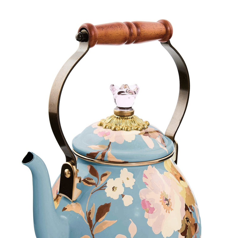 MacKenzie-Childs | Wild Rose Slate Tea Kettle, 2 Qt