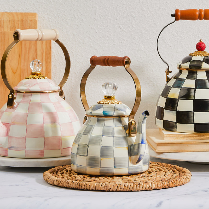 MacKenzie Childs | Sterling Check Tea Kettle, 2 QT.