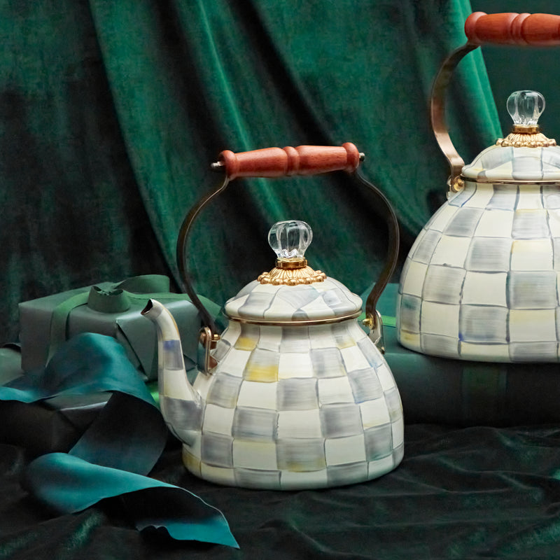 MacKenzie Childs | Sterling Check Tea Kettle, 2 QT.