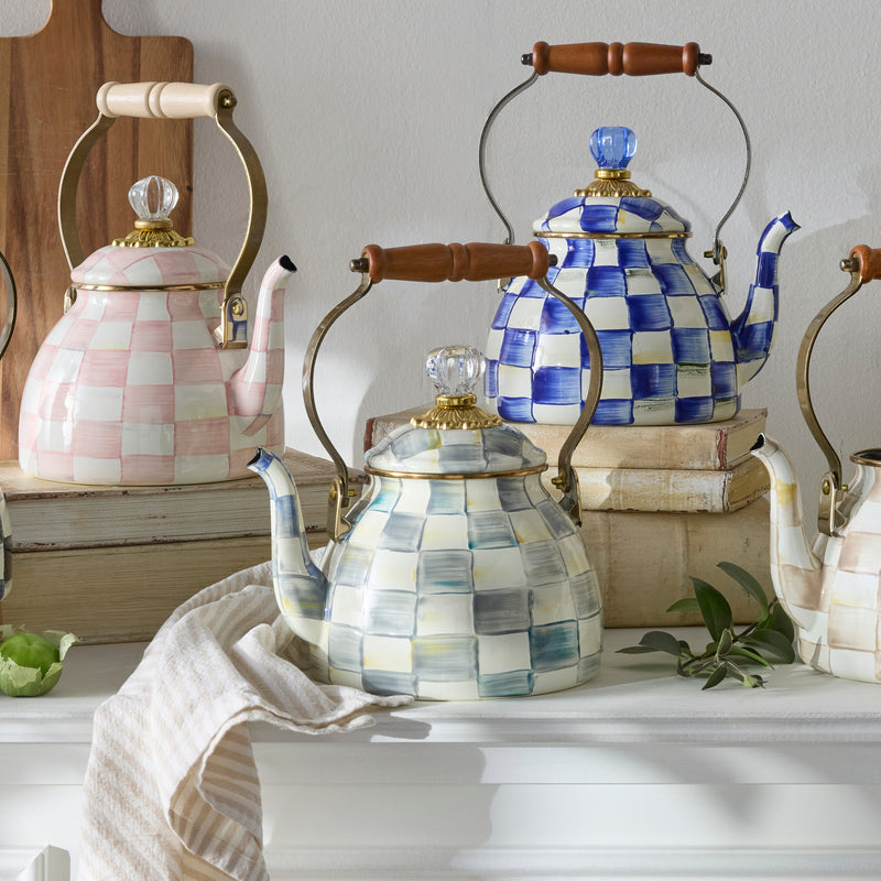 MacKenzie Childs | Sterling Check Tea Kettle, 2 QT.