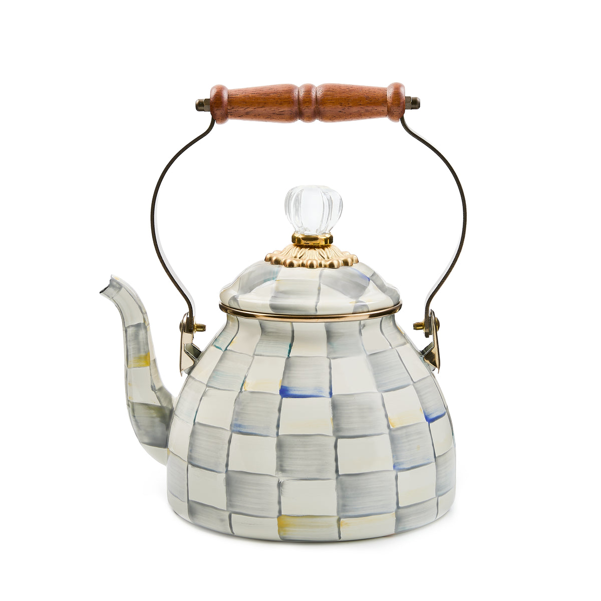 MacKenzie-Childs | Sterling Check Tea Kettle, 2 Qt — Athens Cooks