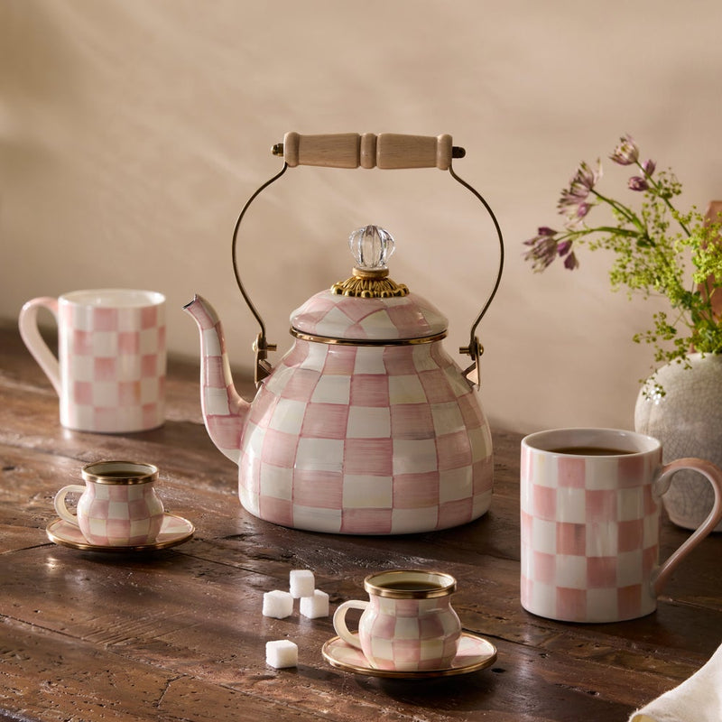 MacKenzie-Childs | Rosy Check Tea Kettle, 2 Qt