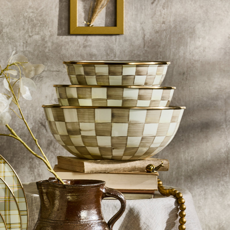 MacKenzie Childs | Mocha Check Medium Everyday Bowl