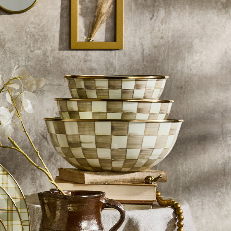 MacKenzie Childs | Mocha Check Extra Large Everyday Bowl