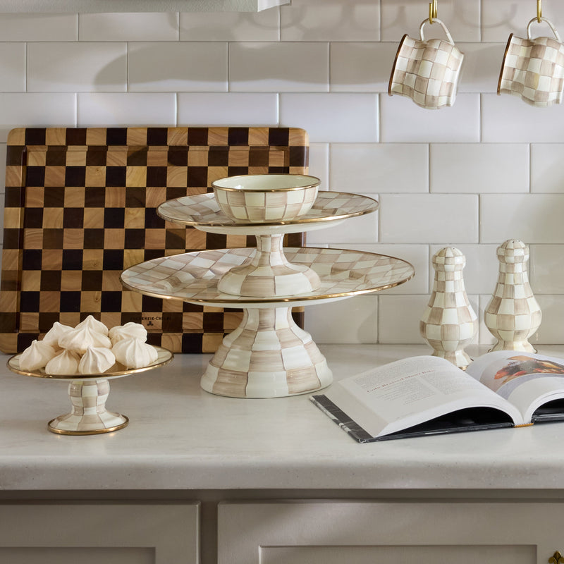 MacKenzie Childs | Cookie Jar with Mocha Check Lid