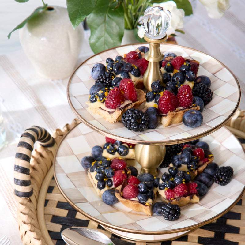 MacKenzie Childs | Cookie Jar with Mocha Check Lid