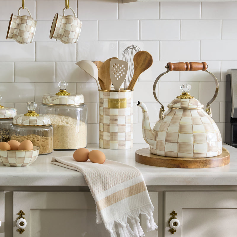 MacKenzie Childs | Mocha Check Lidded Sugar Bowl