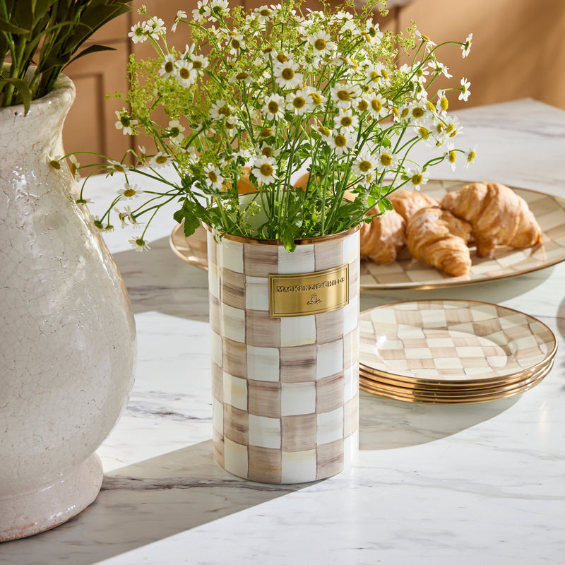 MacKenzie-Childs | Mocha Check Utensil Holder