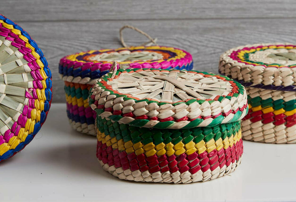 Mexican Woven Palm Tortilla Basket.