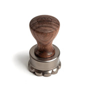 Marcato Heritage Line Ravioli Stamps - Flower with anodized aluminum body and Canaletto Walnut handles, featuring a spring-operated ejection mechanism for seamless ravioli creation.