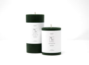 Mo&Co Home - Forest Green | 100% Beeswax Pillar Candle | All Natural, Handmade: 3x4 Inch and 3x6 Inch, showcasing handcrafted quality and sustainable materials.