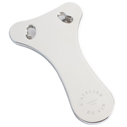 L'Atelier du Vin - USA - Chromed Foil Cutter for Wine Bottles, featuring two hardened steel blades and keyhole openings for precise foil cutting.