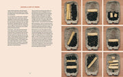 Franklin Smoke cookbook spread showing grilling techniques with split logs in a charcoal grill, illustrating controlled smoke zones.