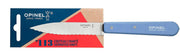 Opinel No. 113 serrated knife with a blue handle, perfect for slicing fruits and vegetables; a must-have kitchen tool from Athens Cooks.