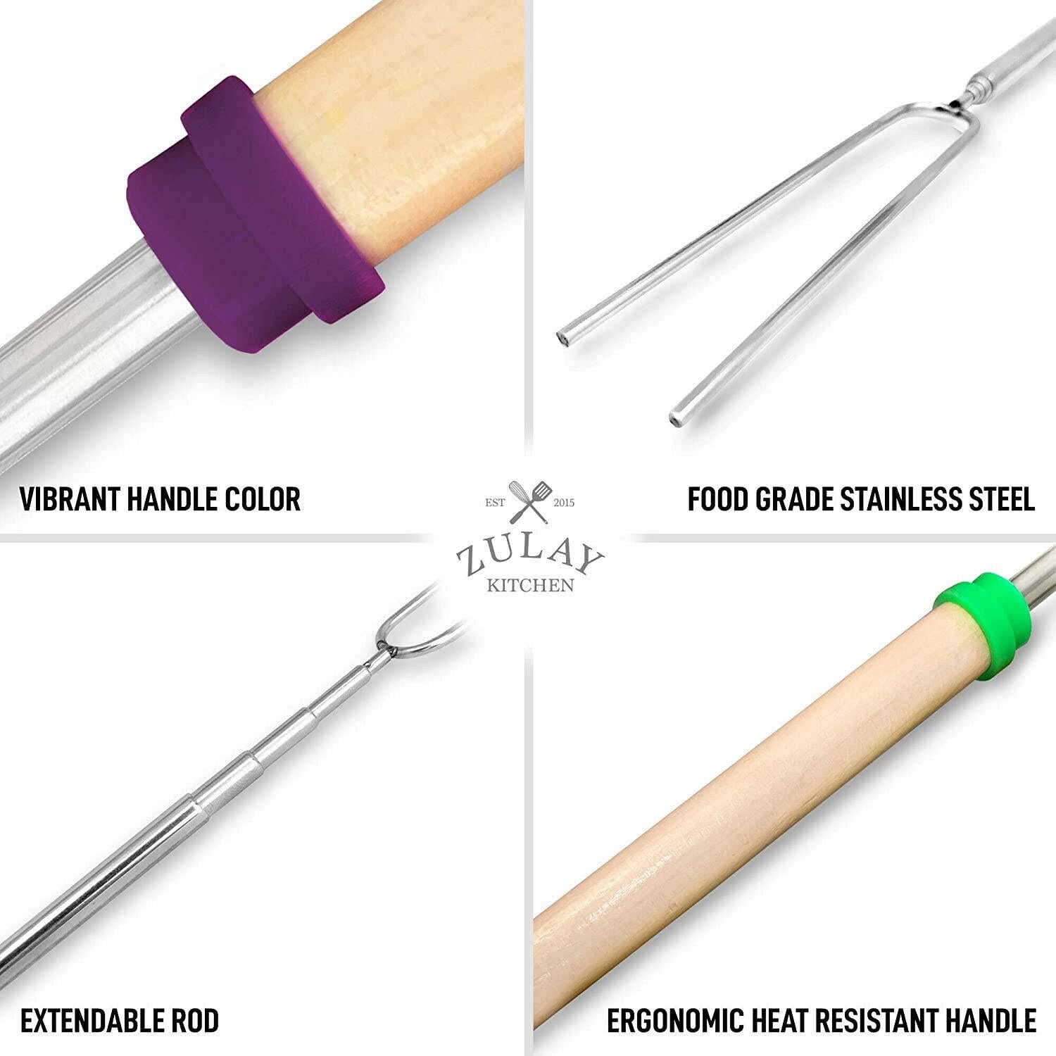 Zulay Kitchen Marshmallow Roasting Sticks - Thumbnail 4