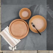 TarHong | Planta Matte Salad Plate - Black, shatterproof and scratch-resistant, made from plant material, ideal for outdoor dining. Set of six with organic edges, 9.1 diameter.