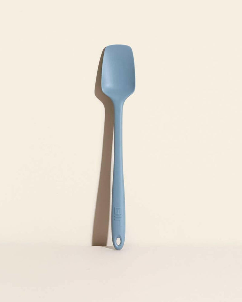 GIR | Skinny Spoonula - Mint: A sleek, versatile kitchen tool combining a spatula's edge with a spoon's curvature, ideal for precise scooping and mixing.