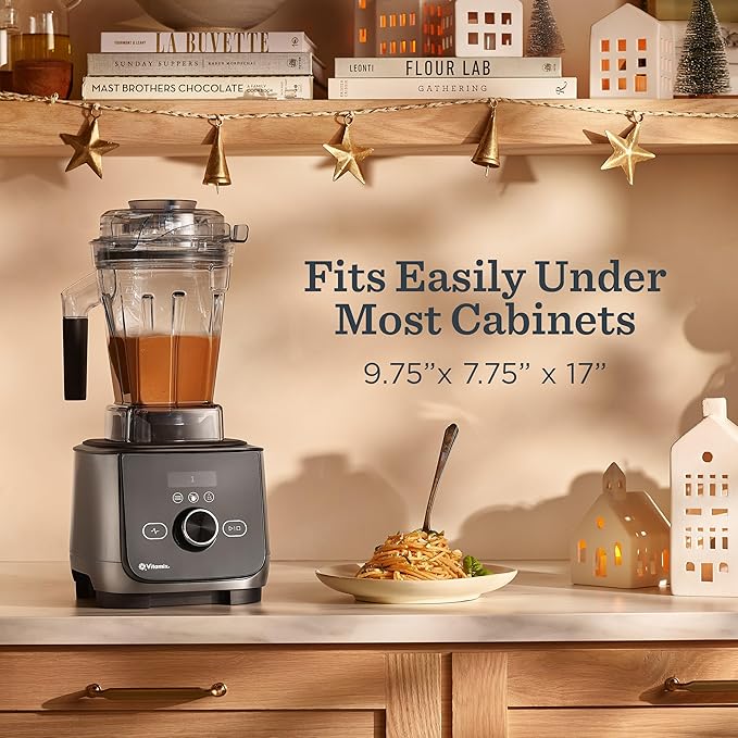 Vitamix Ascent X4 Brushed Stainless blender on a kitchen countertop, showcasing its sleek design and functionality, ideal for culinary enthusiasts.