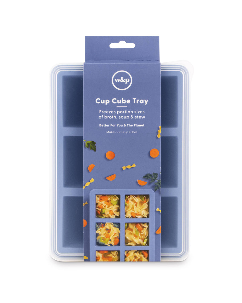 W&P | Cup Cube Silicone Food Storage Meal Prep: Blue / 6 Cube