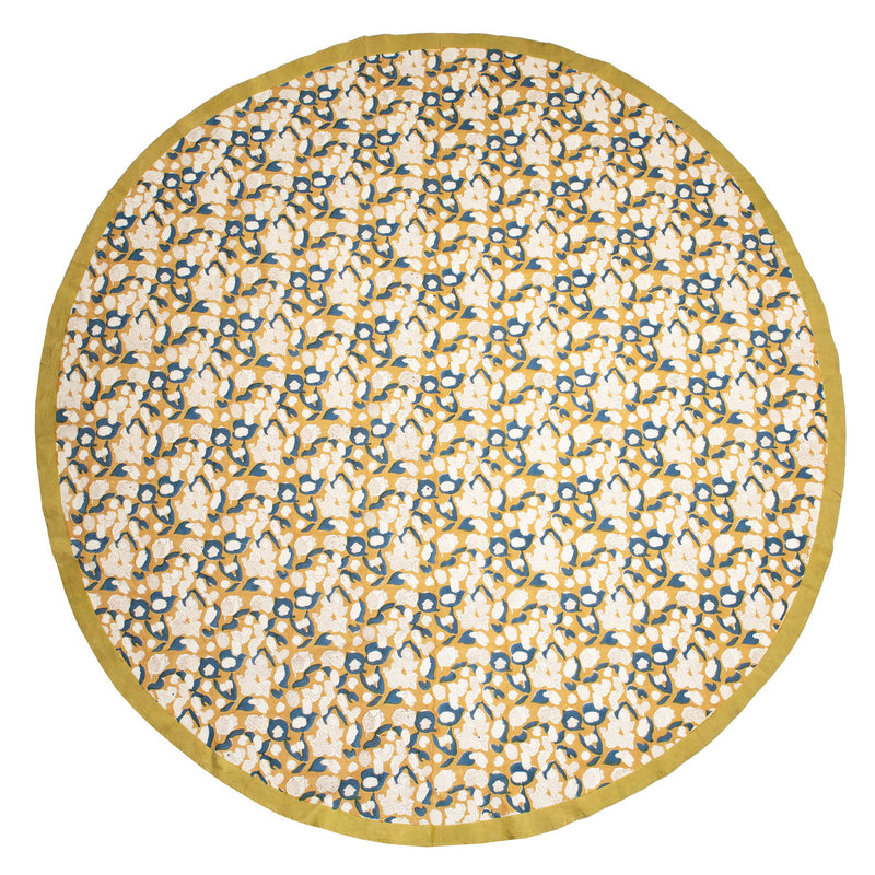 Couleur Nature | Forest Harvest French Tablecloths, Mustard & Blue