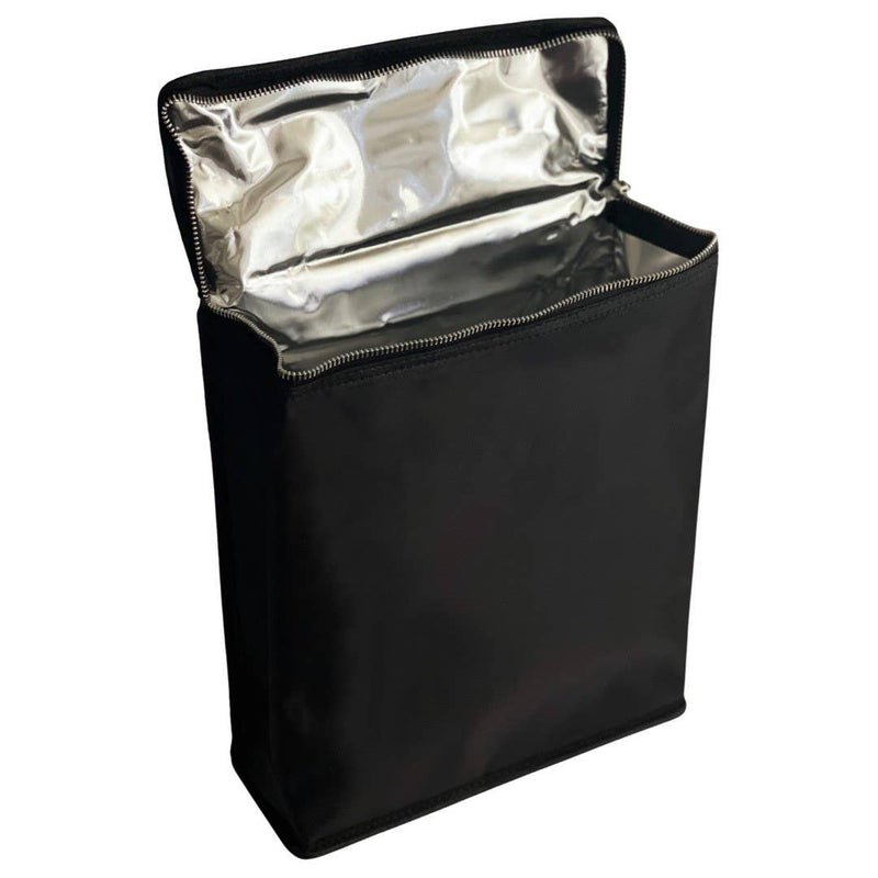 CapaBunga® - Market Tote Insulated Insert (Black), an open, empty cooler bag with a silver foil lining, designed for keeping items cool during transport or picnics.