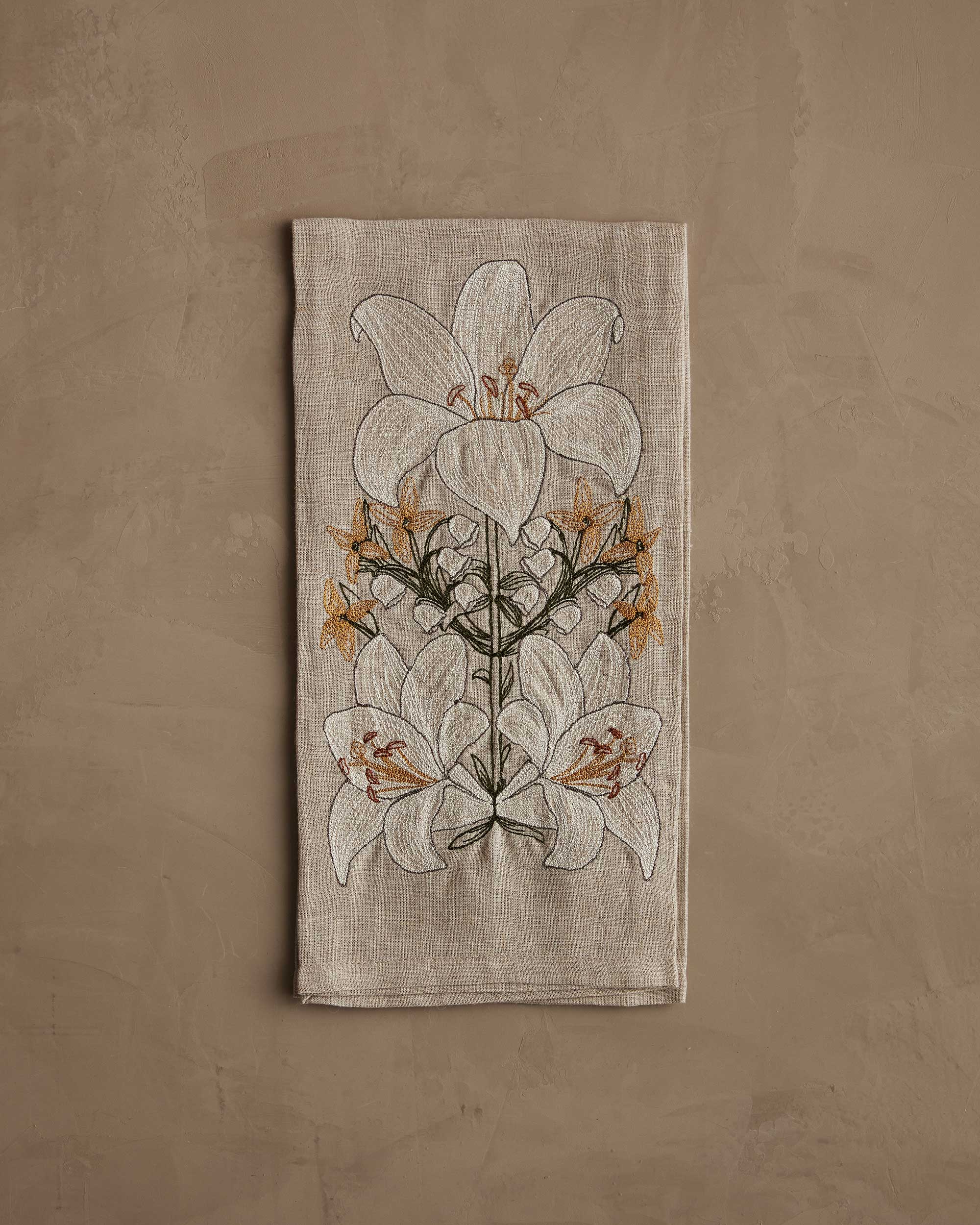 Coral & Tusk Lily Bouquet Tea Towel