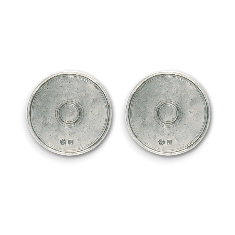 Match | Round Pewter Coaster Pair