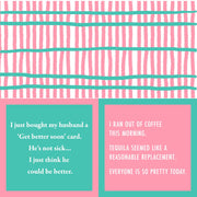 Drinks on Me - Napkin: Get Better Soon/Ran out of Coffee, featuring double-sided humor, 5x5, 20-pack, perfect for adding laughter to any gathering.