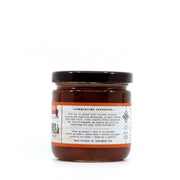 RedCamper - Colo. Whiskey Peach Deliciousness Preserves, 9 oz jar, ideal for cheeseboards, made with organic peaches, Laws Whiskey, and vanilla, pairs well with various foods.