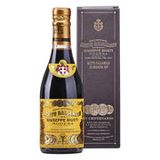 Giusti - 4 Gold Medals Quarto Centenario Balsamic Vinegar: 8.45 fl oz, in dark glass bottle with gold-foil neck, ornate label, and presentation box.