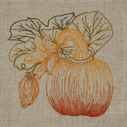 Coral & Tusk - Pumpkin Patch Cocktail Napkin Set with embroidered pumpkin and vine, perfect for autumn gatherings. Set of four, measuring 5.5 square each.