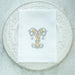 Crown Linen Designs | Vintage Vine Monogram Tri-Fold Napkin.