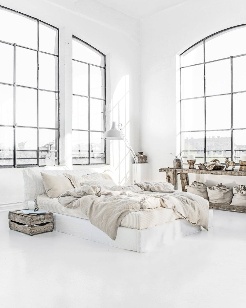 MagicLinen | Linen Tea Towels in Charcoal Grid