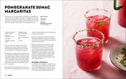 Penguin Random House LLC - Shabbat: Two-page spread featuring Pomegranate Sumac Margaritas recipe and photo, highlighting festive cocktails for relaxed, family-centered gatherings.