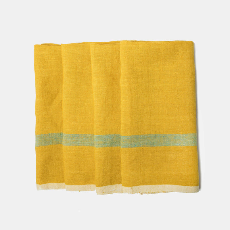 Caravan Home | Laundered Linen Lime Aqua Napkins.