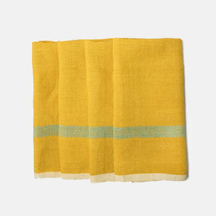 Caravan Home | Laundered Linen Lime Aqua Napkins.