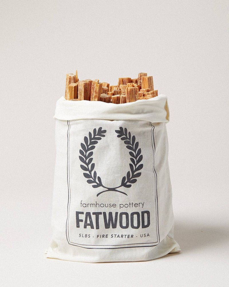 Farmhouse Pottery - Fatwood - 5lb. Bag filled with sustainably harvested pine kindling sticks, ideal for starting fires, aligning with Athens Cooks' quality kitchen and home essentials.