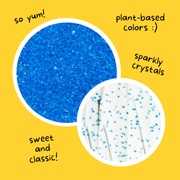 Supernatural - Twinkles Sanding Sugar: Sapphire Blue features sparkly, plant-based, non-GMO crystals perfect for decorating cakes, lattes, and more. Vegan and kosher-certified.