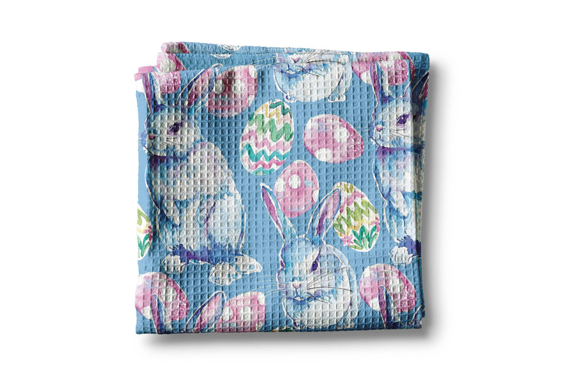 Three Bluebirds Swedish Dishcloths | Easter Eggs on Rose Swedish Dishcloth