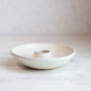 Gravesco Pottery - Palo Santo Burning Ritual Dish: Black, a handcrafted ceramic dish with a central holder for Palo Santo, designed for mindful, ash-free burning.
