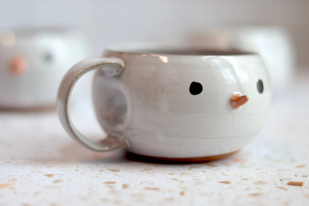 Gravesco Pottery | Snowman Handmade Coffee Mug Christmas Winter Pottery 