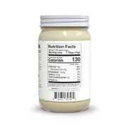 Fatworks | Grass Fed Bison Tallow (14 oz.) jar with Nutrition Facts and product details, ideal for keto cooking or DIY moisturizers.