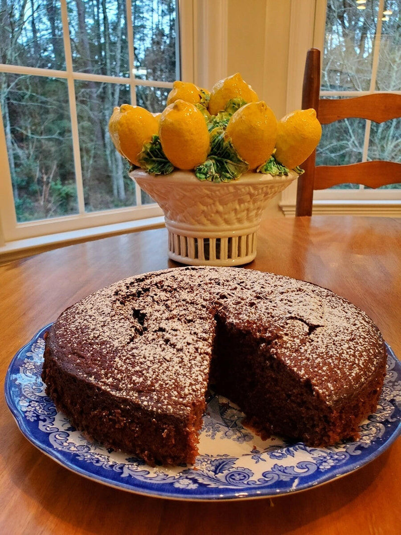 Local Chocolate Olive Oil Cake.