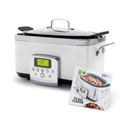 GreenPan | 6 Quart Slow Cooker - Cloud Cream with Thermolon™ Volt ceramic nonstick coating, ideal for searing and slow cooking, showcased for versatile kitchen use.