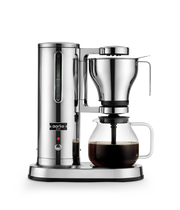 Aarke | Glass Carafe Coffee Maker with a sleek silver design and glass pitcher, ideal for home brewing.