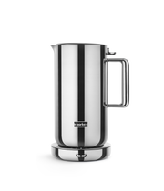 Aarke stainless steel kettle, elegantly designed with a seamless, modern appearance, perfect for efficient water heating, showcased by Athens Cooks kitchen store.