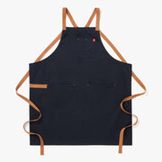 Hedley & Bennett | All Day Crossback Aprons - Midnight Blue: a durable, stylish apron with crossback straps, ample pockets, and utility loop for kitchen efficiency.