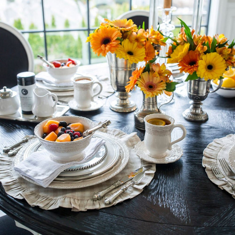 Arte Italica & Crown Linen Designs | Finezza Cream Dinner Plate