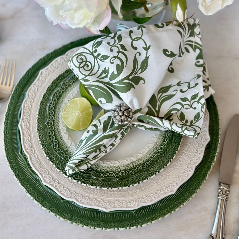 Arte Italica & Crown Linen Designs | Finezza Cream Dinner Plate