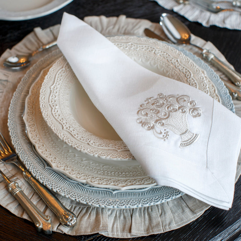 Arte Italica & Crown Linen Designs | Finezza Cream Pasta & Soup Bowl